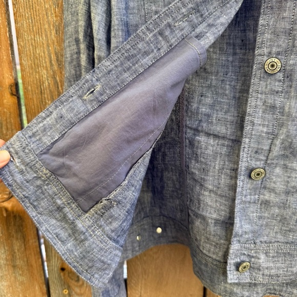 JNY Women's Blue Linen Button Up Jacket Top Size Large - Picture 6 of 12